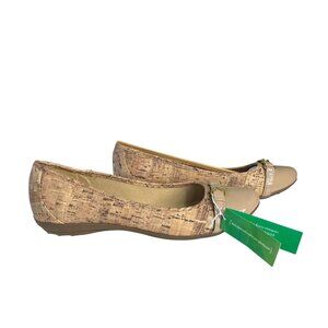 Solesenseability Cork Ballet Flats Womens Size 10 Brown Buckle Box New
